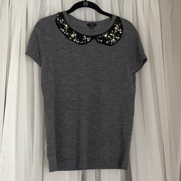 Ann Taylor Merino Wool Sweater with Crystals - Picture 1 of 7